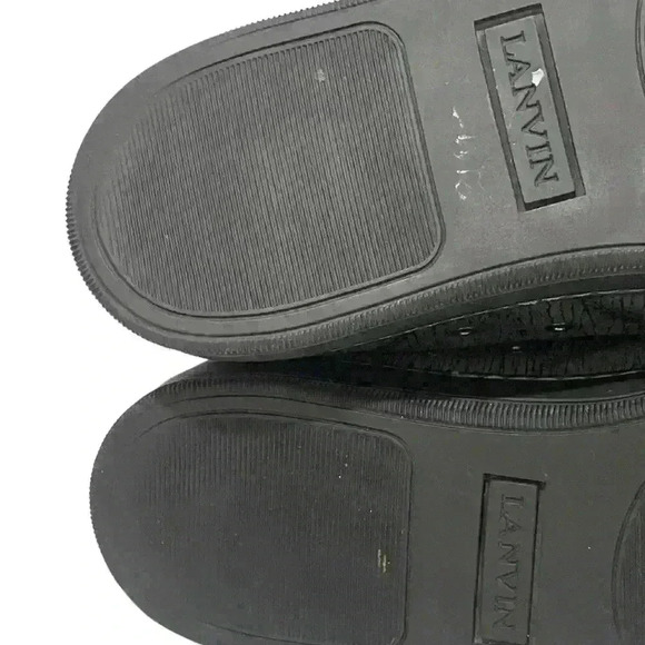 Lanvin Mens Sneakers DBB1 Black Patent  And Épi Leather Cap Toe Low Top Size 9 - Picture 15 of 16